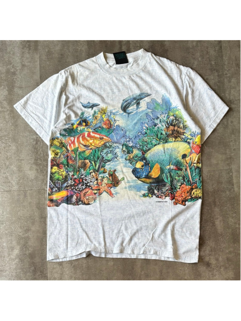 Vintage Habitat Ocean Shirt Mens Medium AOP Under the Sea
